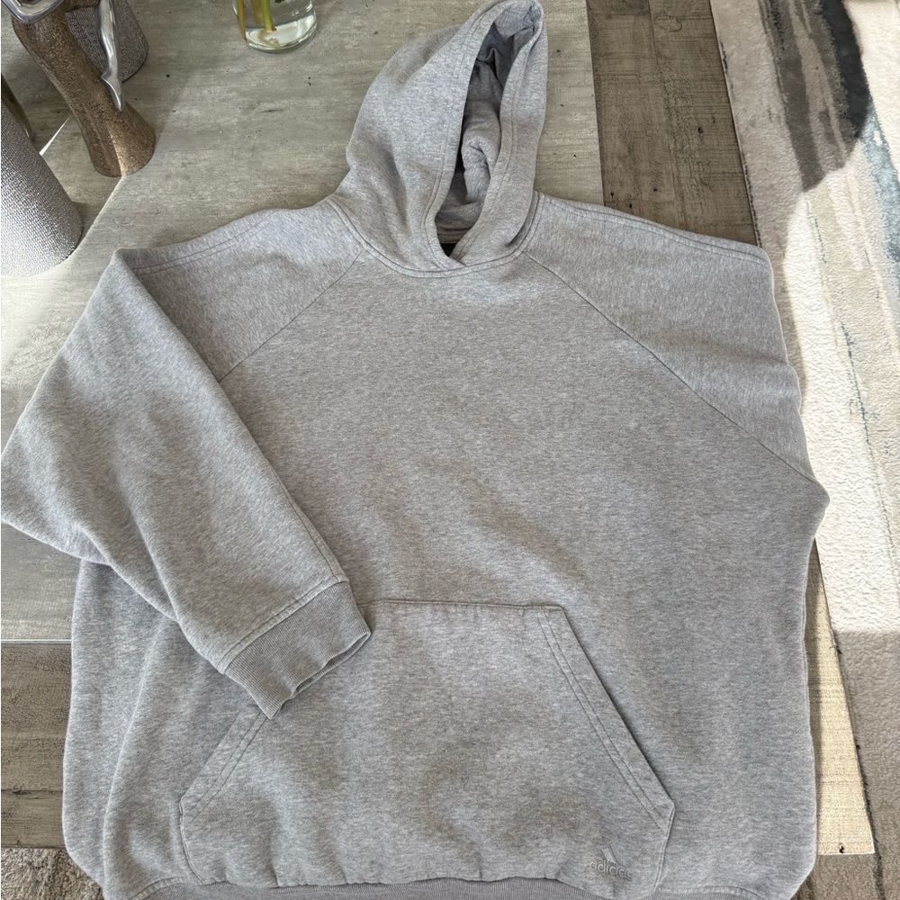 Adidas Gray Sweatshirt Hoodie Relaxed Fit